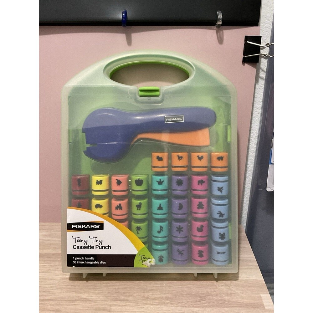 Fiskars Teeny Tiny Cassette Punch Set 36 Interchangeable Metal Dies
